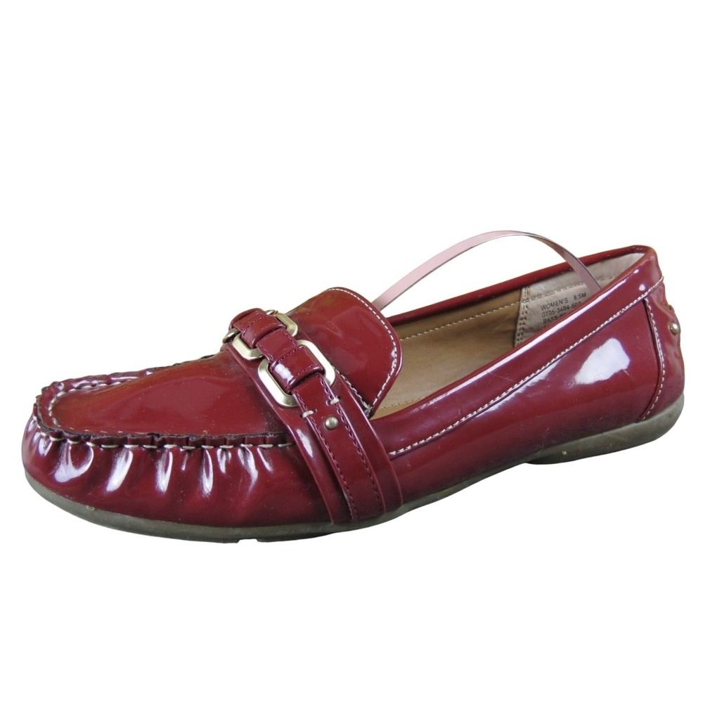 G.H. Bass & Co. Betsey Women‎ 8.5 Red Synthetic Loafers Slip-On Classic Style